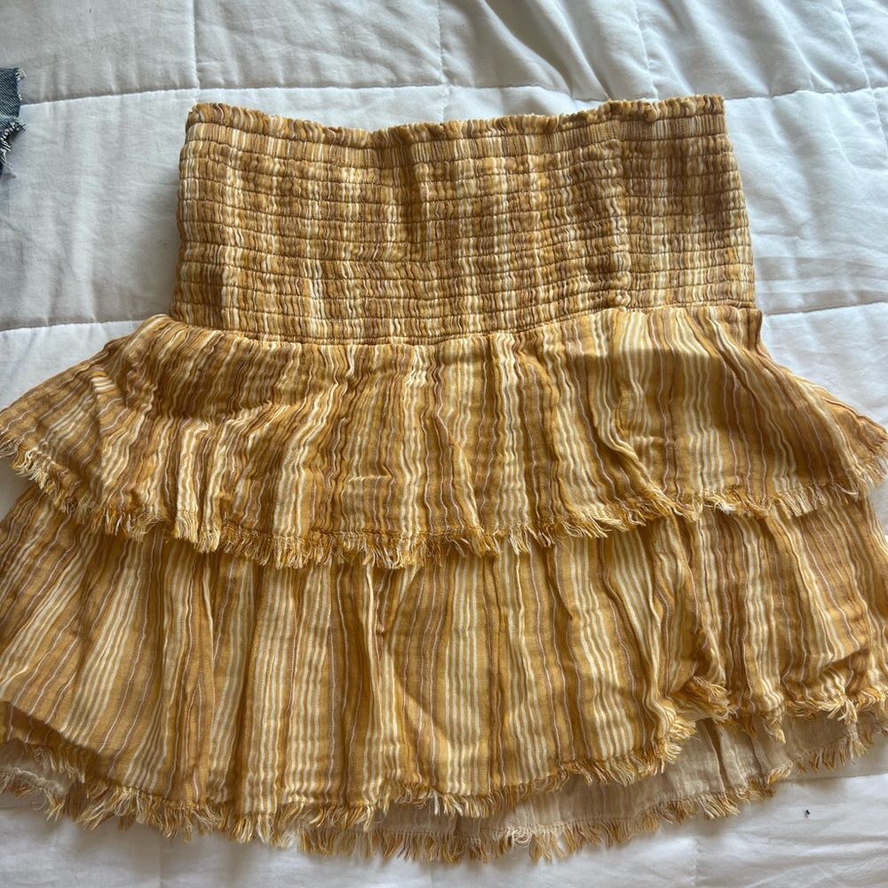 Aerie Yellow Tiered Mini Skirt, never worn with tags